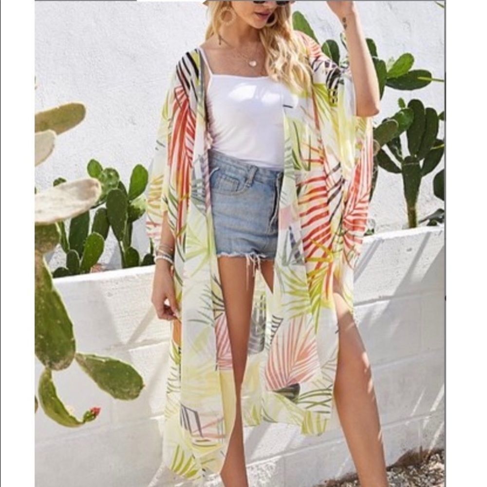 Tropical Kimono Duster Top